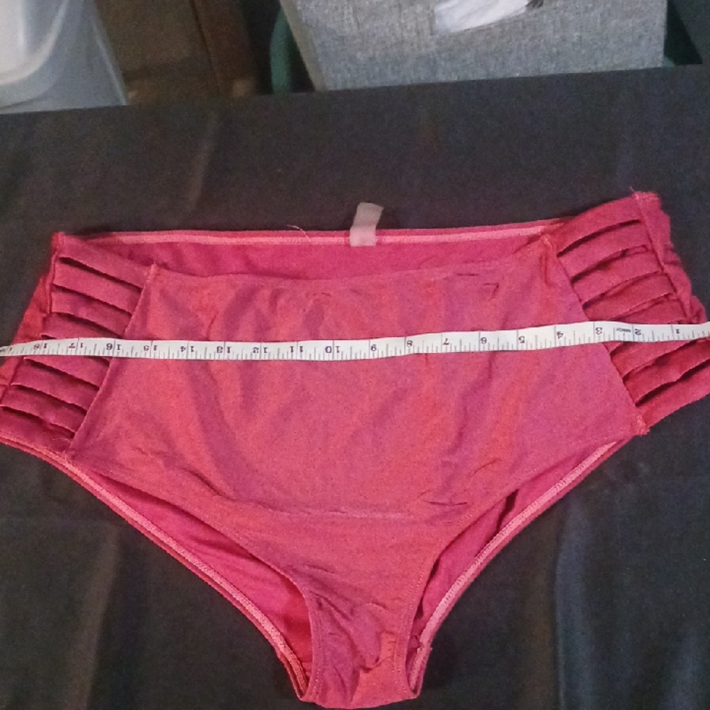 Red High-Waisted Bikini Bottoms